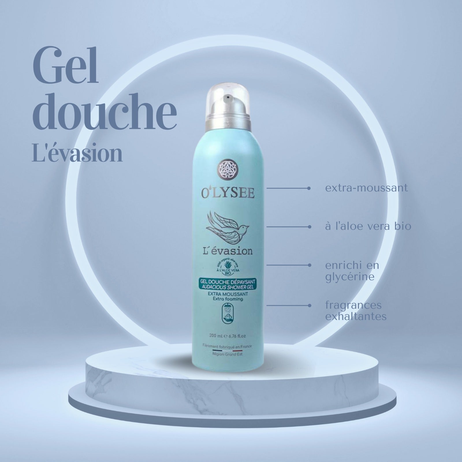 Gel douche extra-moussant L'Évasion 200ml