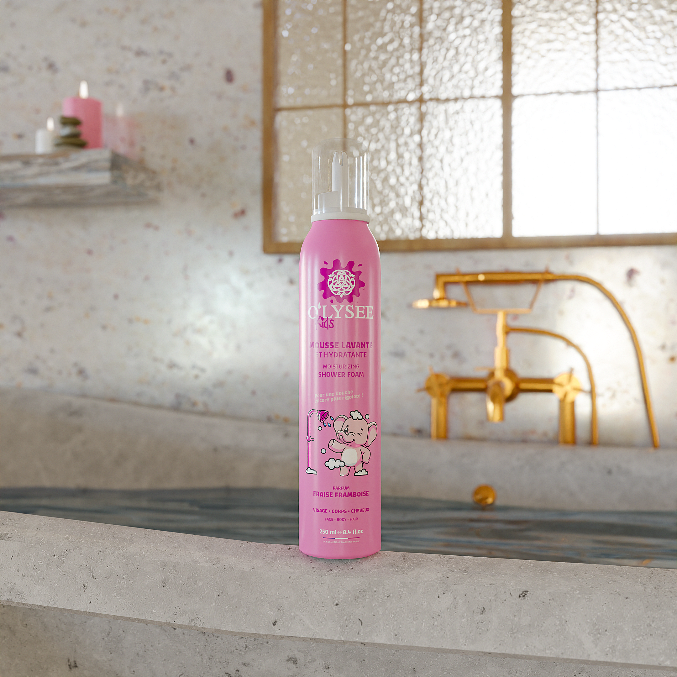 Mousse lavante hydratante 3 en 1 Fraise Framboise 250ml